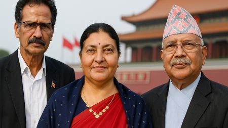 After Bhandari’s China Visit, a Shockwave Hits Nepal’s Communist Opposition: Madhav and Agni in the Crossfire